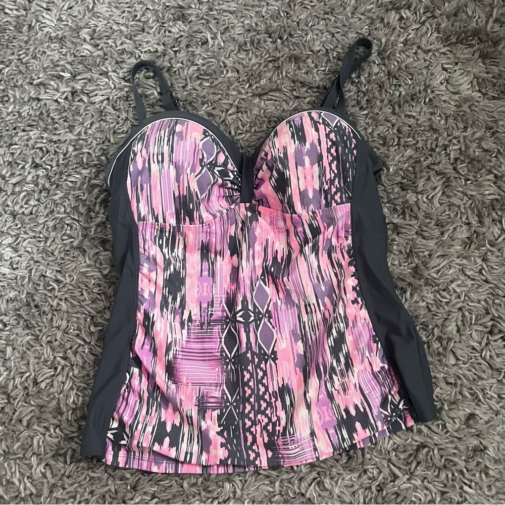 Free country swim top tankini bikini tank top size xl